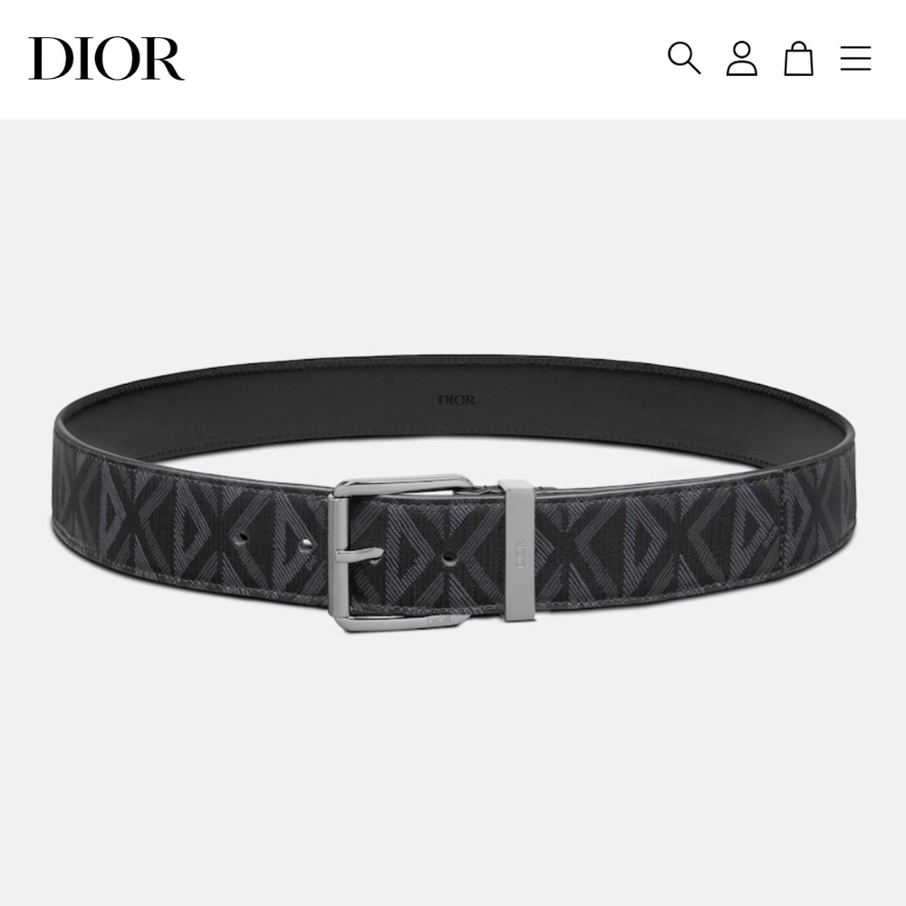 DIOR Black CD Diamond Canvas and Calfskin, 36 in